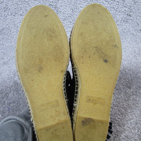 Saint Laurent Ankle Booties Womens Size 38 Eu Espadrilles Black Suede - Picture 9 of 12